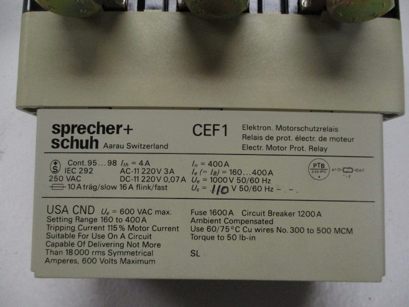 SPRECHER+SCHUH CEF1-32 160-400A NSMP