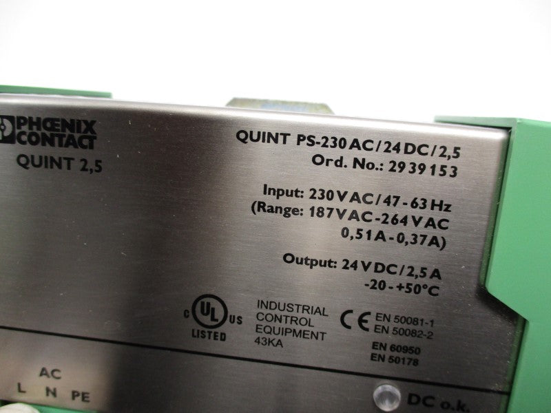 PHOENIX CONTACT QUINT-PS-230AC/24DC/2.5 NSNP