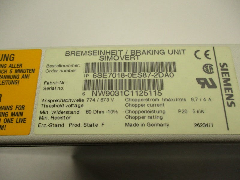 SIEMENS 6SE7018-0ES87-2DA0 NSNP