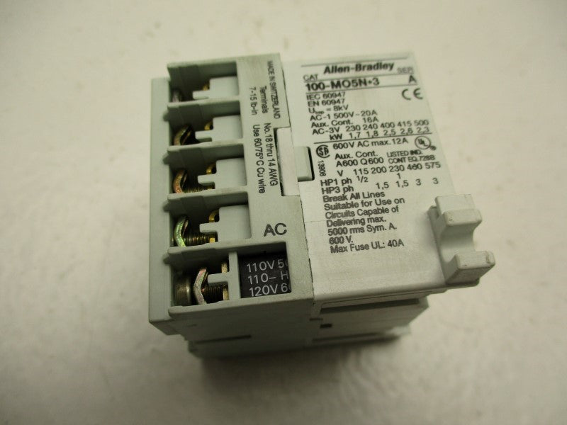 ALLEN BRADLEY 100-M05N-3 SER. A 110/120V NSNP