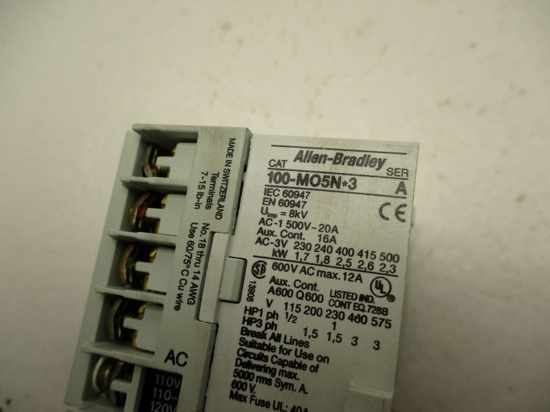 ALLEN BRADLEY 100-M05N-3 SER. A 110/120V NSNP