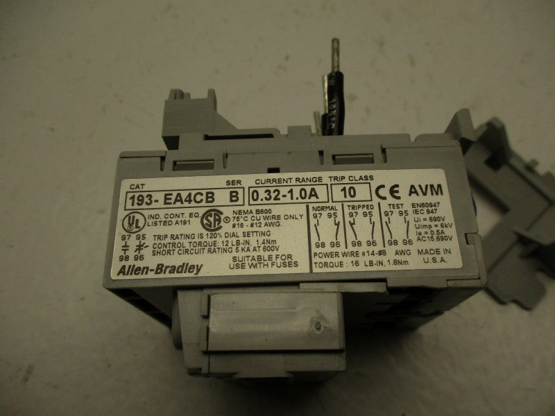 ALLEN BRADLEY 193-EA4CB SER. B 0.32-1.0A NSMP