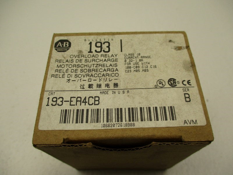 ALLEN BRADLEY 193-EA4CB SER. B 0.32-1.0A NSMP