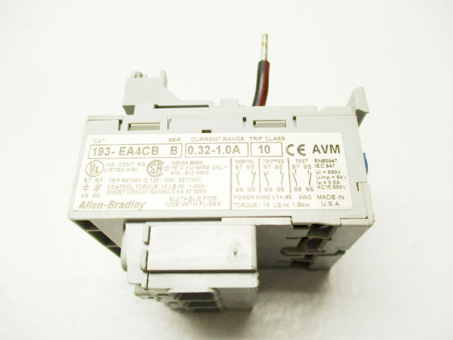 ALLEN BRADLEY 193-EA4CB SER. B 0.32-1.0A NSNP