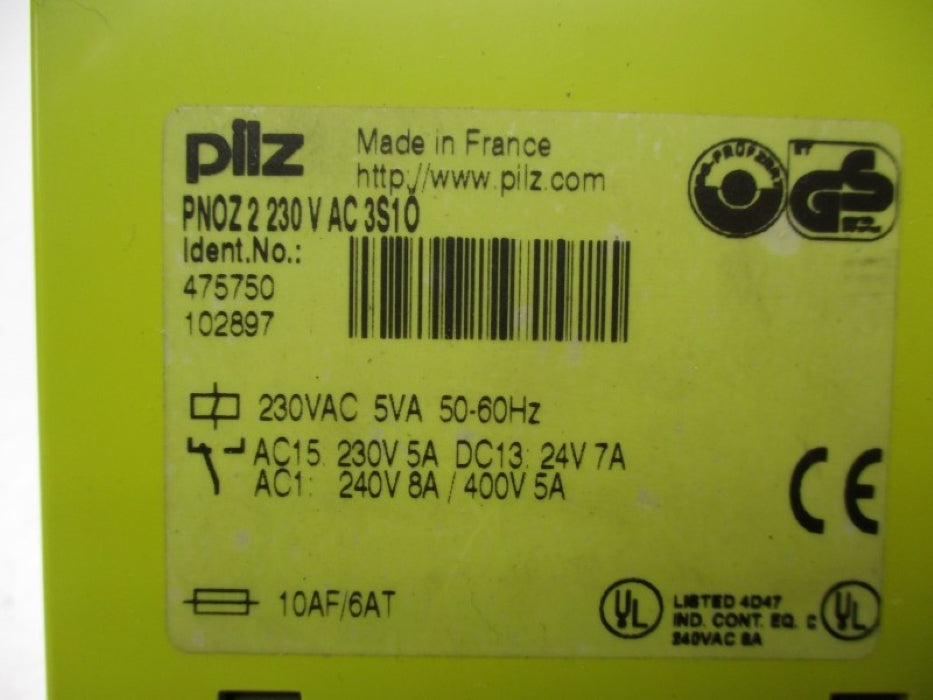 PILZ PNOZ-2-230-VAC-3S1O NSMP