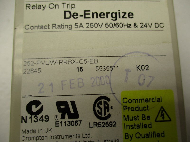 CROMPTON 252-PVUW-RRBX-C5-EB 240V NSMP
