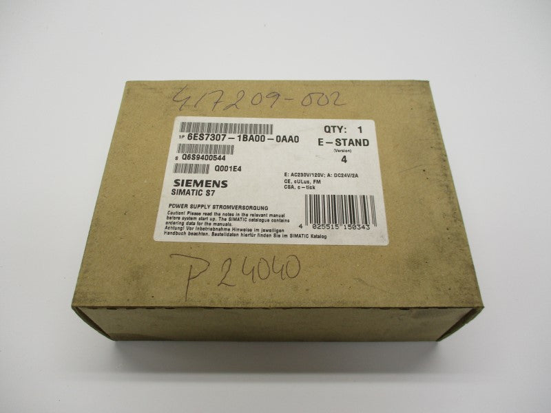 SIEMENS 6ES7307-1BA00-0AA0 NSFS