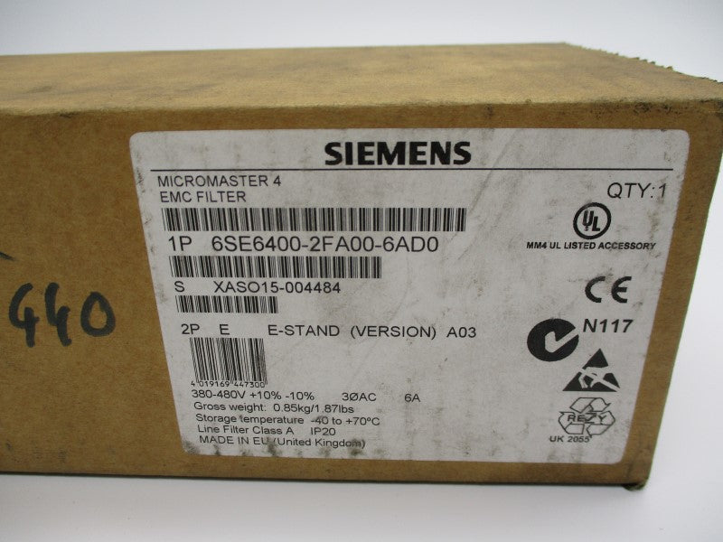 SIEMENS 6SE6400-2FA00-6AD0 NSMP