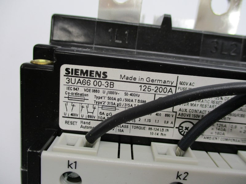 SIEMENS 3UA6-600-3B 125-200A NSMP