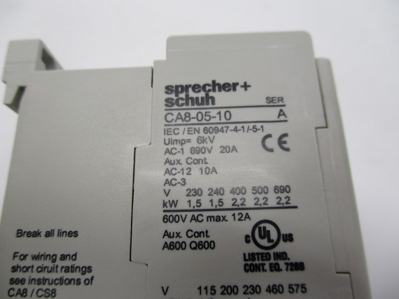 SPRECHNER+SCHUH CA8-05-10-110V50/120V60HZ (AS PICTURED) NSMP