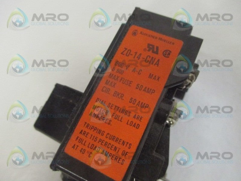 KLOCKNER MOELLER Z0-14-CNA BIMETAL RELAY 10-14A * NEW NO BOX *