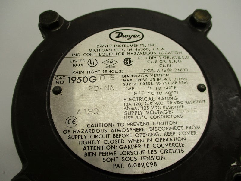 DWYER 1950G-0-B-120-NA UNMP