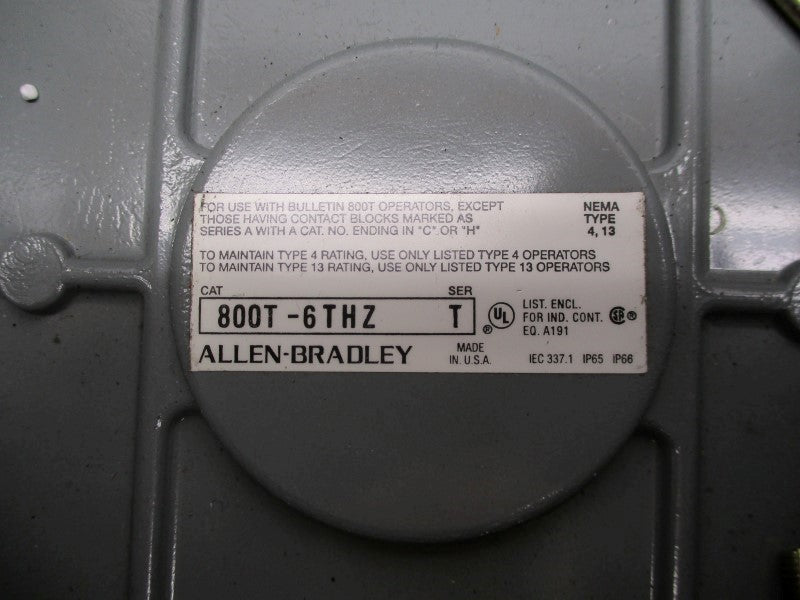 ALLEN BRADLEY 800T-6THZ SER. T (BR/WH) NSMP