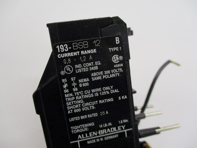 ALLEN BRADLEY 193-BSB12 SER. B 0,8-1,2A UNMP