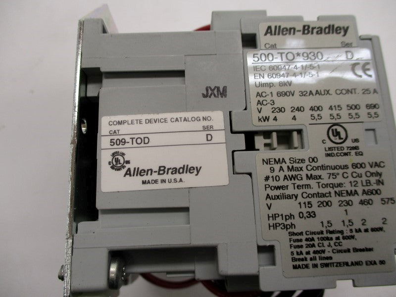 ALLEN BRADLEY 509-TOD SER. D 120V (AS PICTURED) NSMP