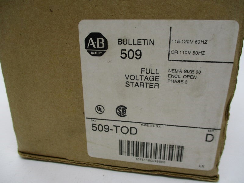 ALLEN BRADLEY 509-TOD SER. D 120V (AS PICTURED) NSMP