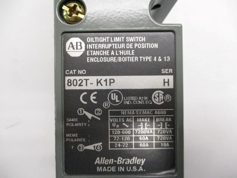 ALLEN BRADLEY 802T-K1P SER. H (AS PICTURED) UNMP