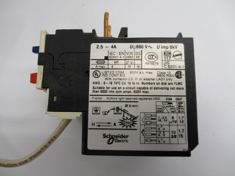 TELEMECANIQUE LRD08 2.5-4A UNMP