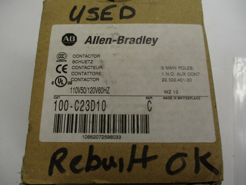 ALLEN BRADLEY 100-C23D10 SER. C  110/120V UNMP
