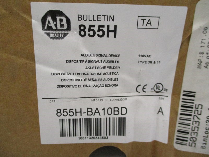 ALLEN BRADLEY 855H-BA10BD SER. A NSMP