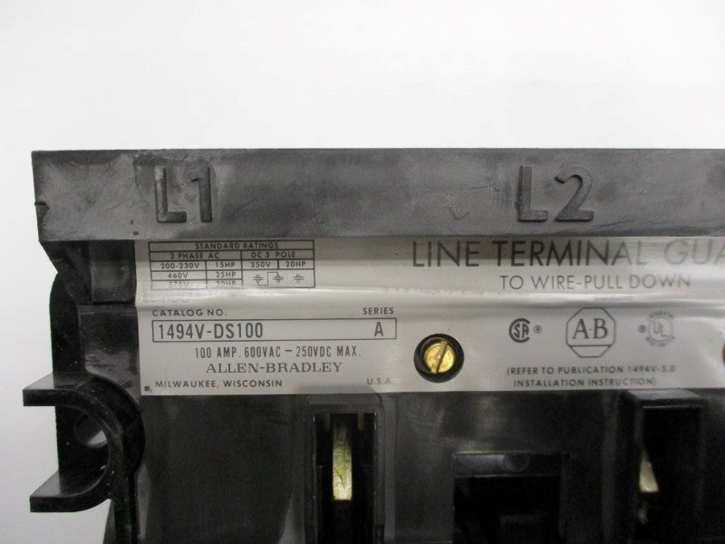 ALLEN BRADLEY 1494V-DS100 SER. A (BR/YL) NSMP