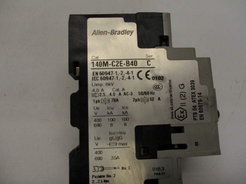 ALLEN BRADLEY 140M-C2E-B40 SER. C 2.5-4.0A UNMP