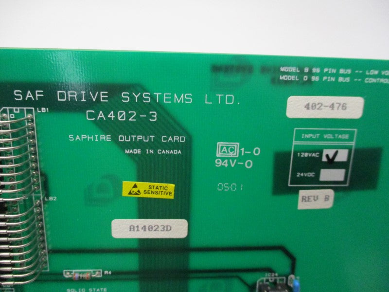 SAF DRIVE SYSTEMS CA402-3 REV. B NSNP