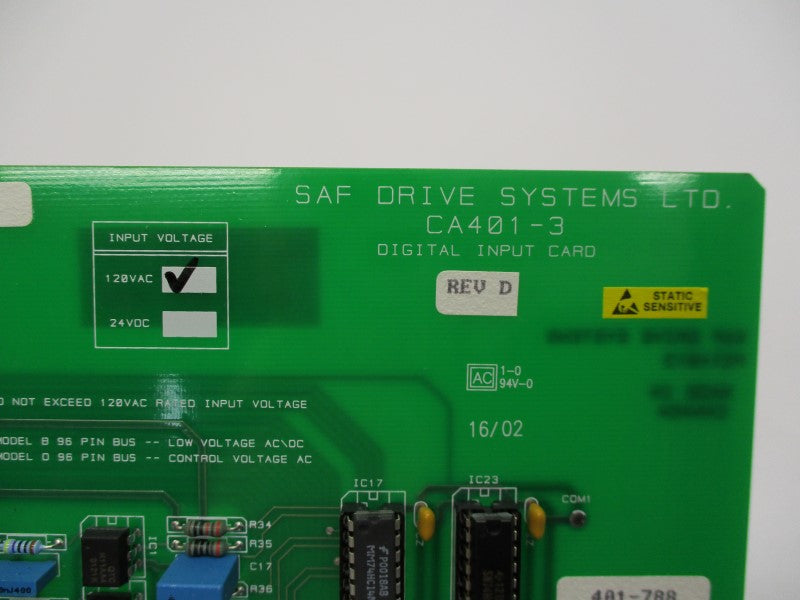 SAF DRIVE SYSTEMS CA401-3 REV. D NSNP