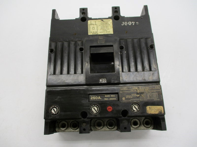 GENERAL ELECTRIC TJJ436250 250A 600VAC UNMP