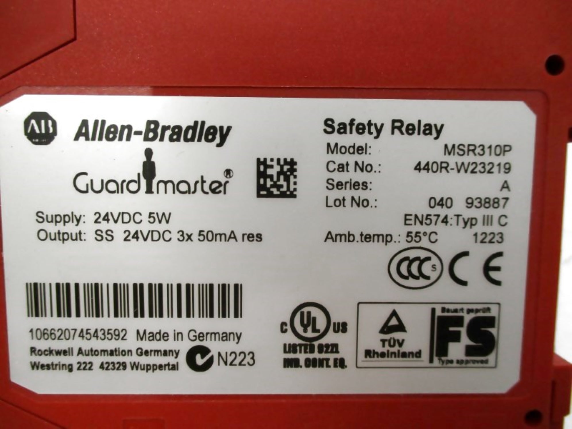 ALLEN BRADLEY 440R-W23219 SER. A 24VDC NSNP