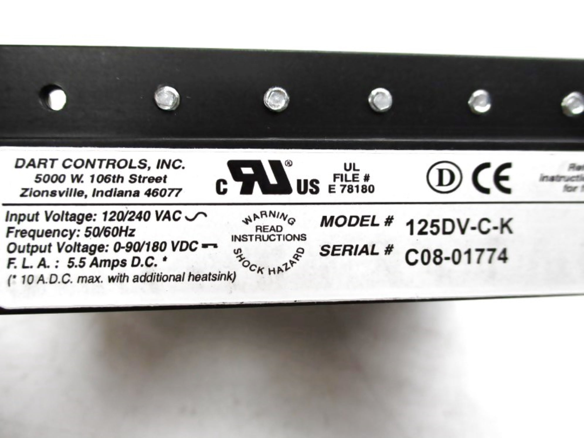 DART CONTROLS 125DV-C-K NSMP
