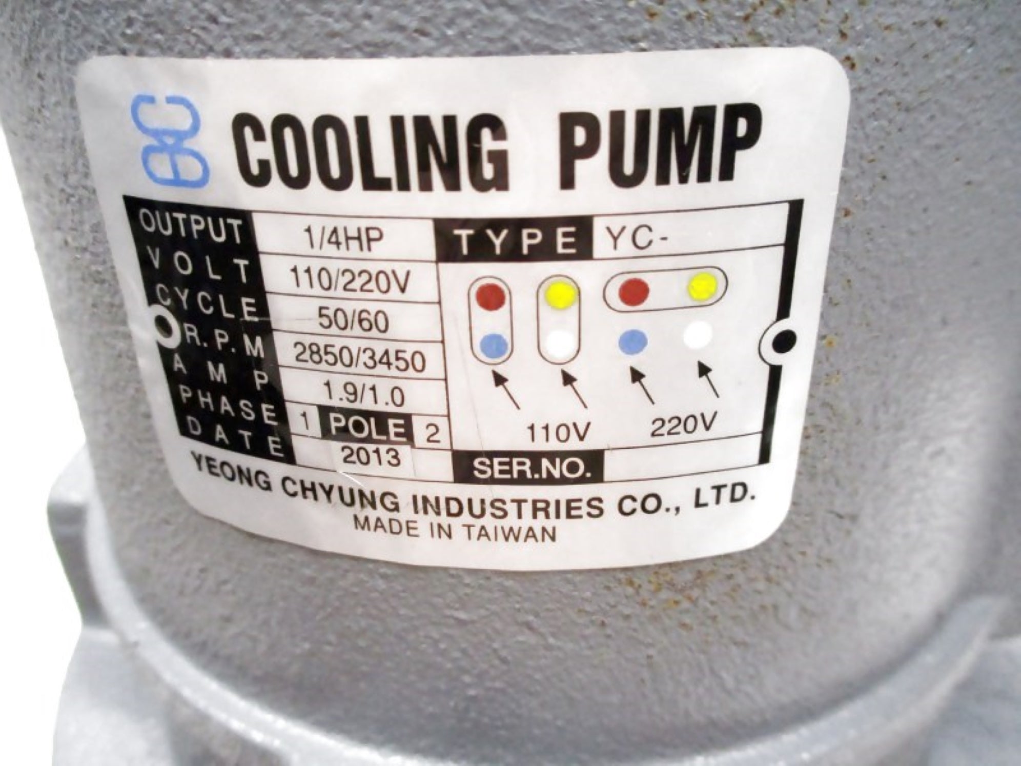 YEONG CHYUNG INDUSTRIES YC 110/220V 1.9/1.0A NSNP