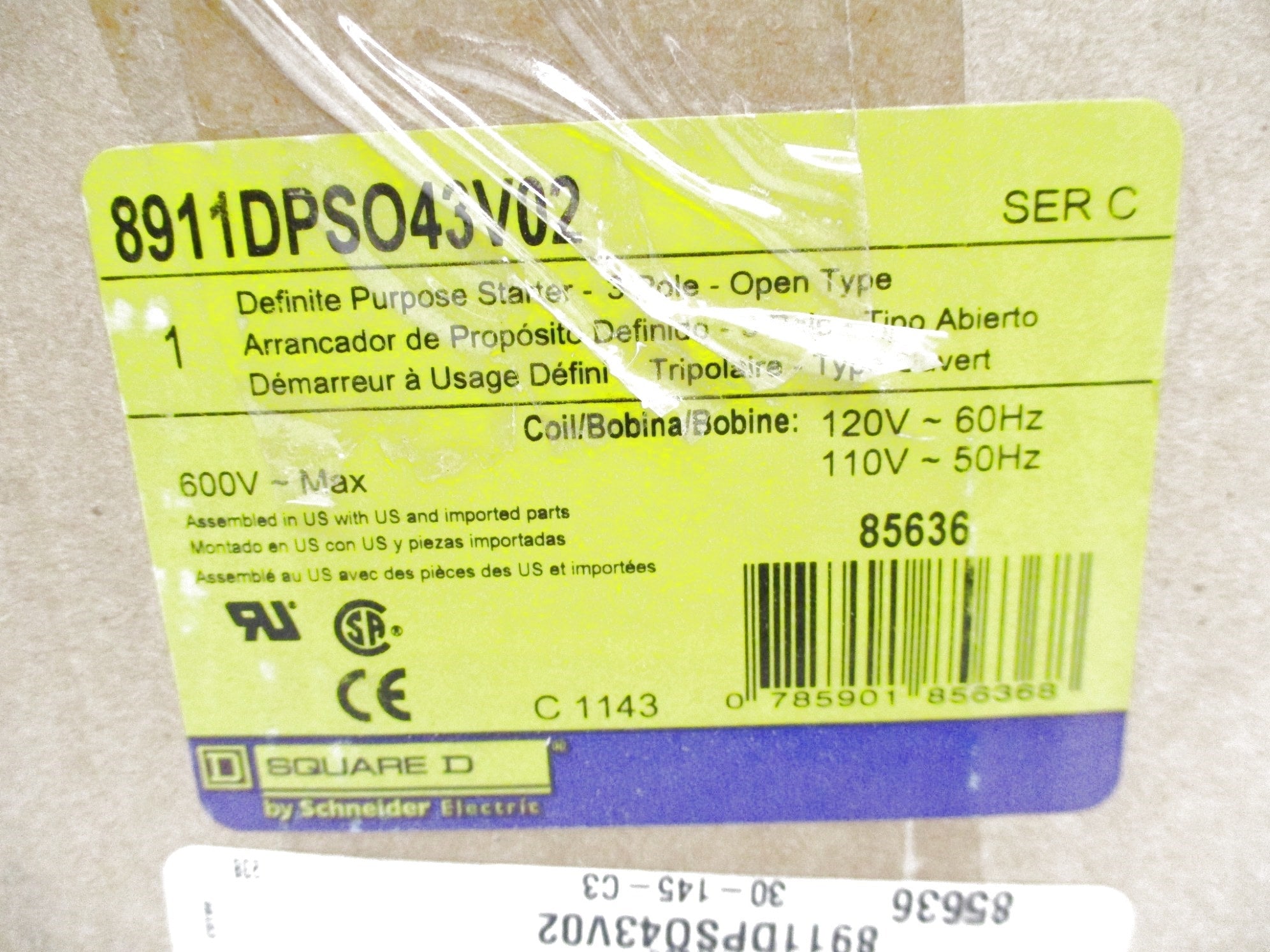 SQUARE D 8911DPSO43V02 SER. C 120V NSMP