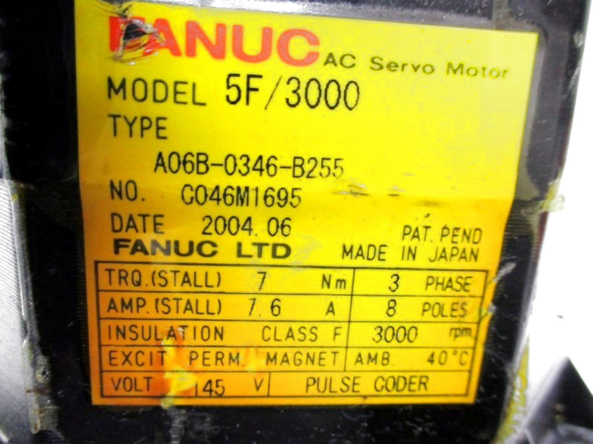 FANUC A06B-0346-B255 (AS PICTURED) UNMP