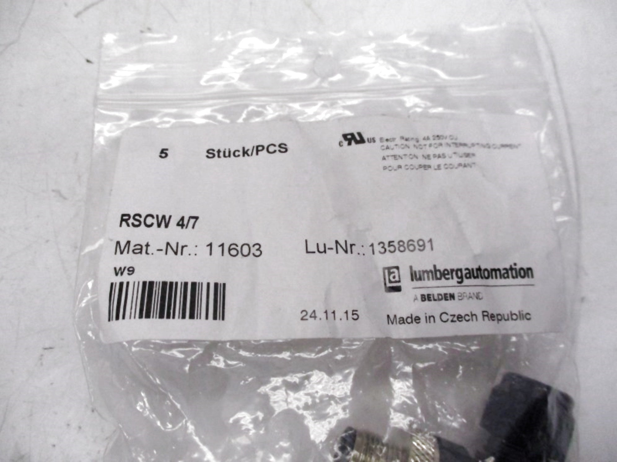 LUMBERG AUTOMATION RSCW4/7 (PKG OF 5) NSMP