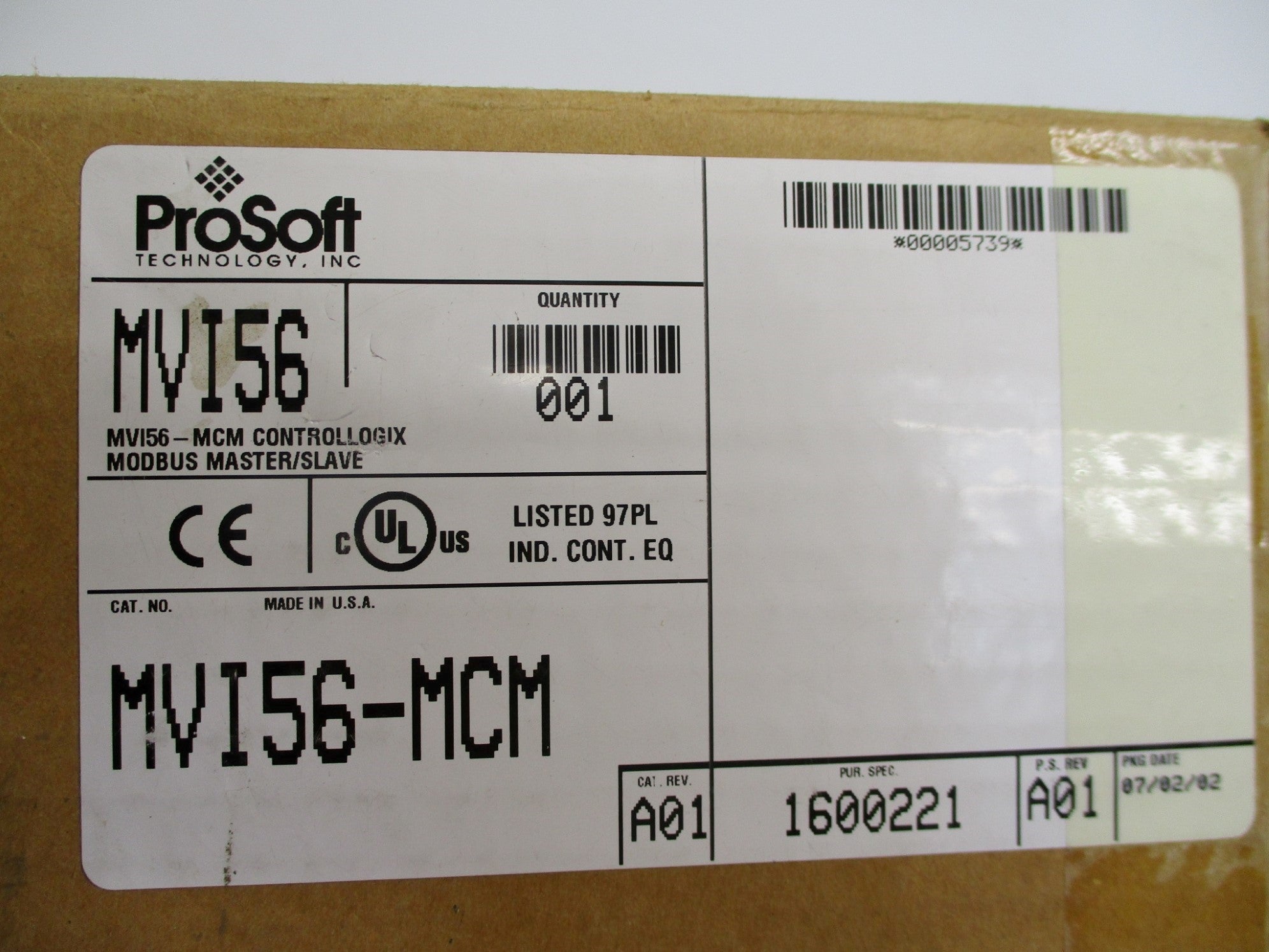 PROSOFT MVI56-MCM F/W: 1.03 NSMP