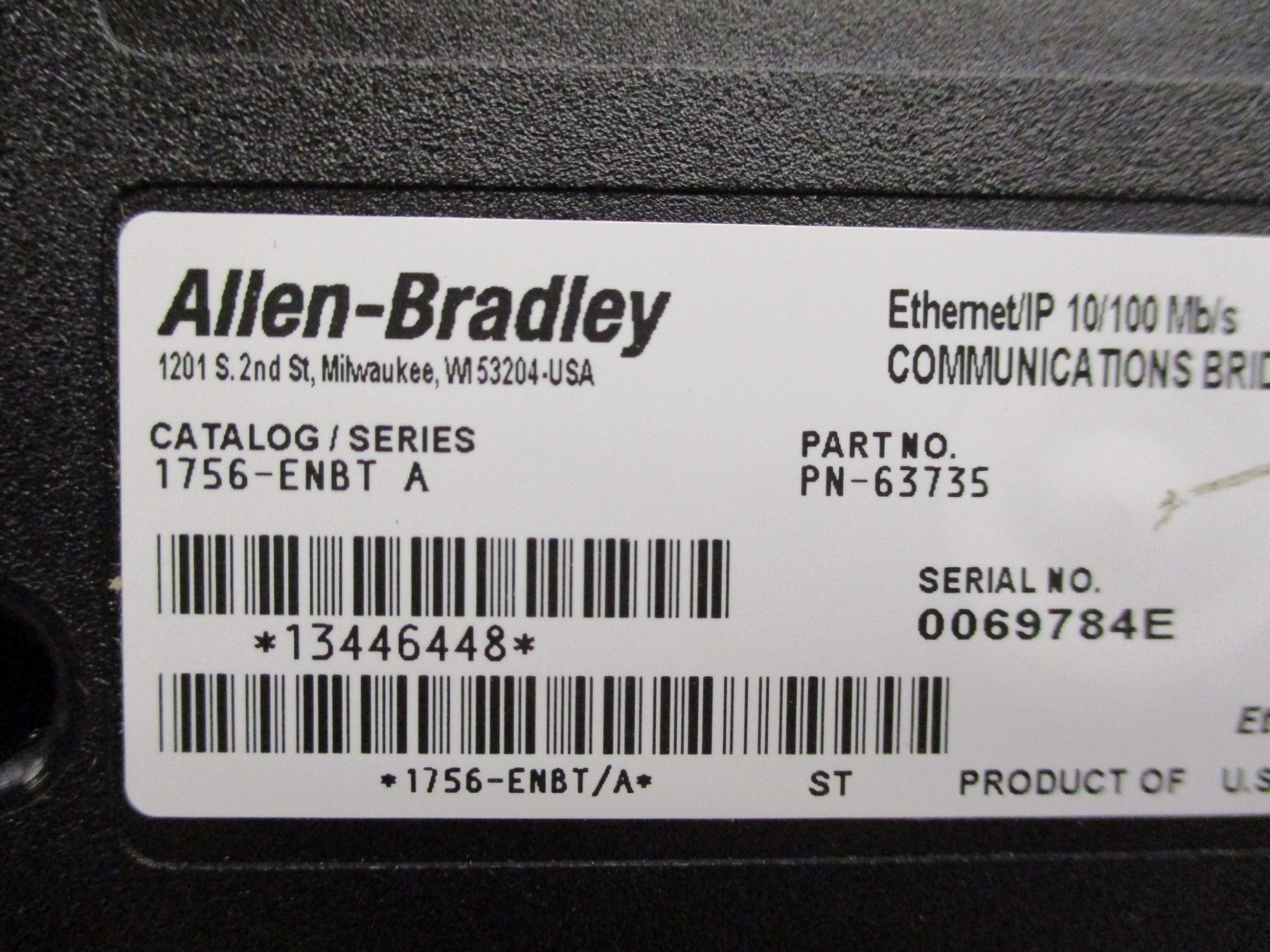 ALLEN BRADLEY 1756-ENBT SER. A F/W: 4.008 REMAN
