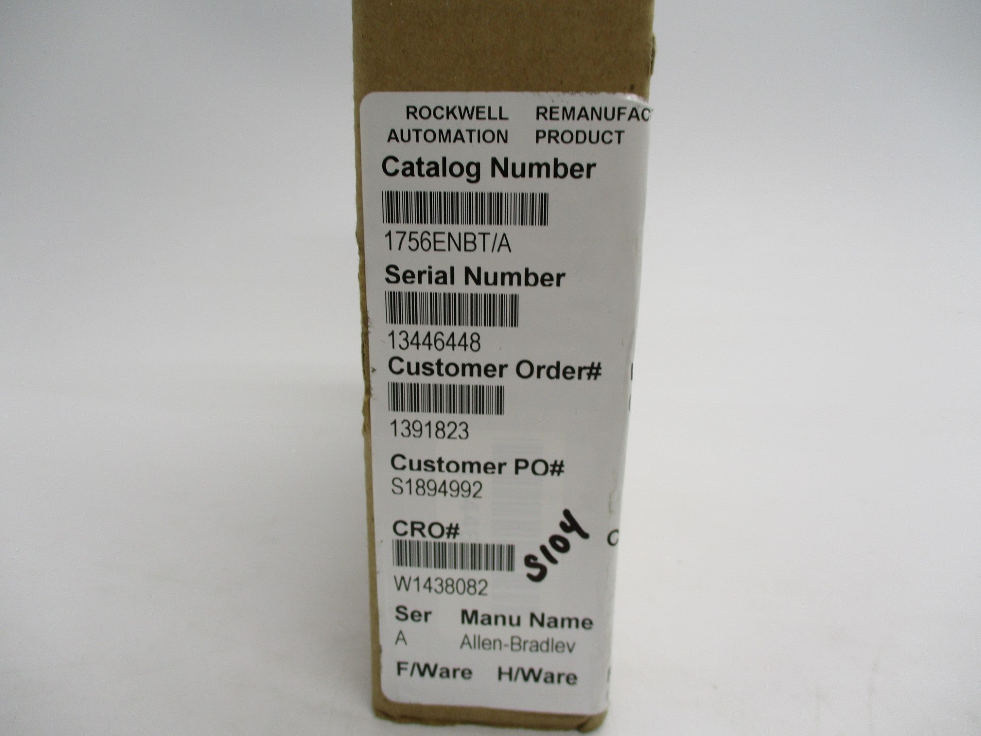 ALLEN BRADLEY 1756-ENBT SER. A F/W: 4.008 REMAN