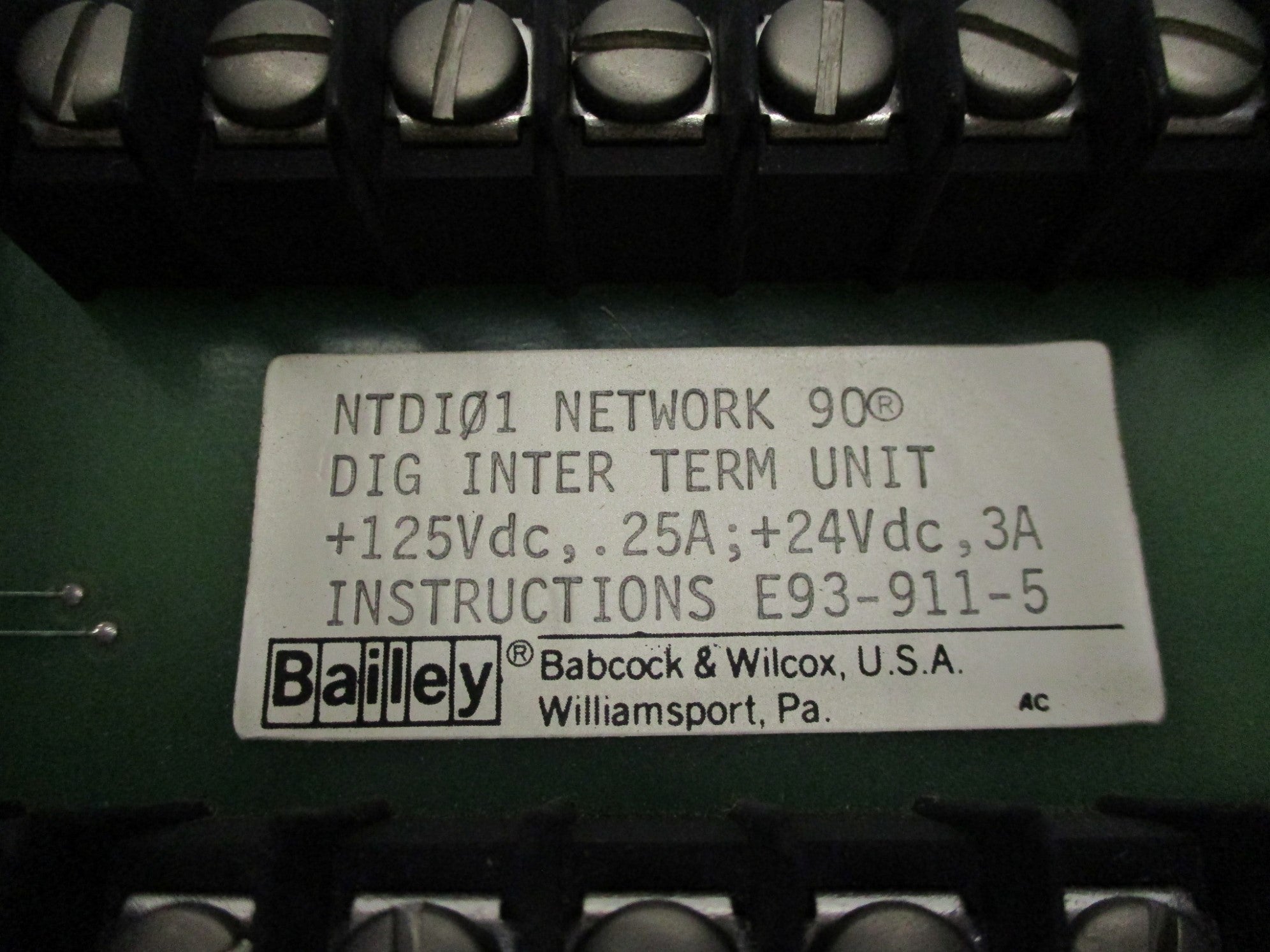 BAILEY NTDI01 UNMP