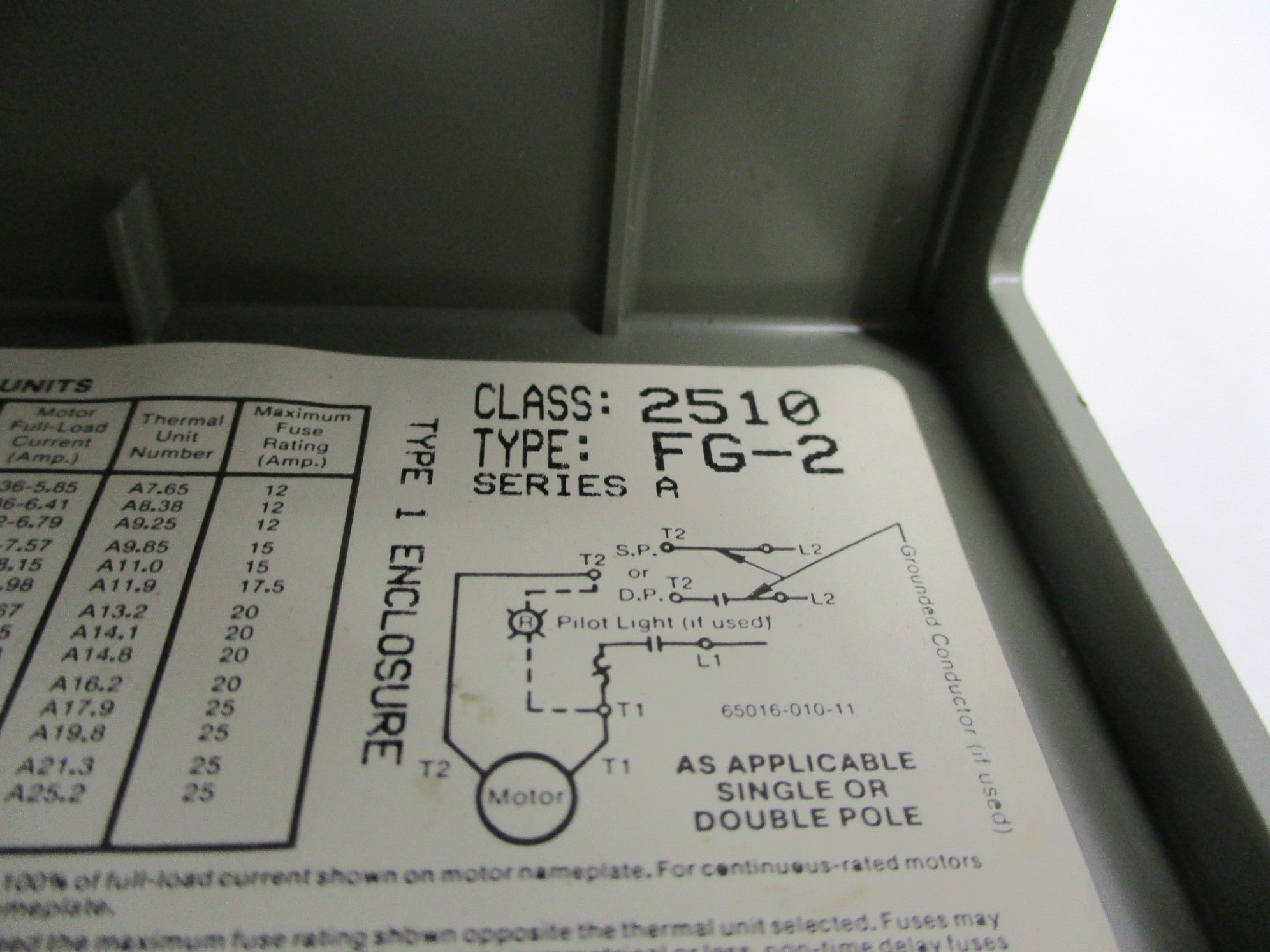 SQUARE D 2510FG-2 SER. A NSNP