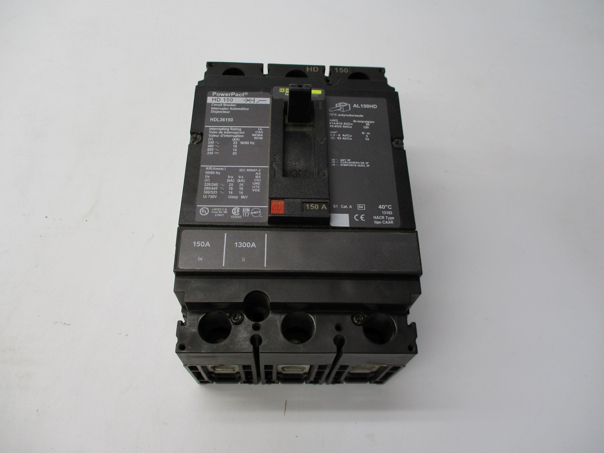 SQUARE D HDL36150 150A 600V NSMP