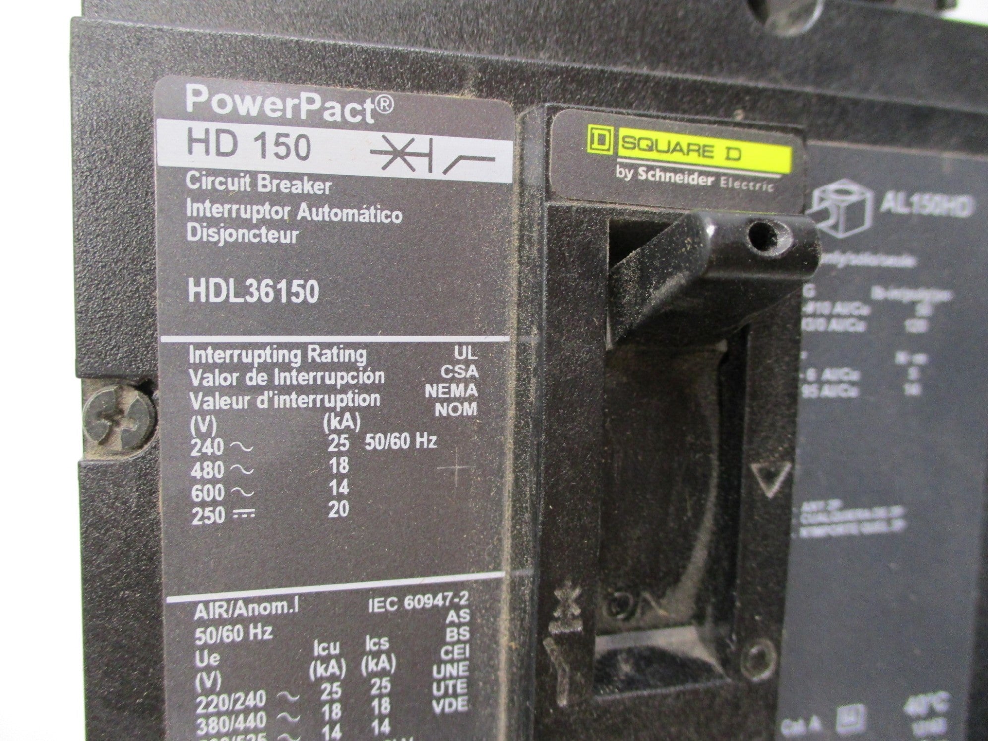 SQUARE D HDL36150 150A 600V NSMP