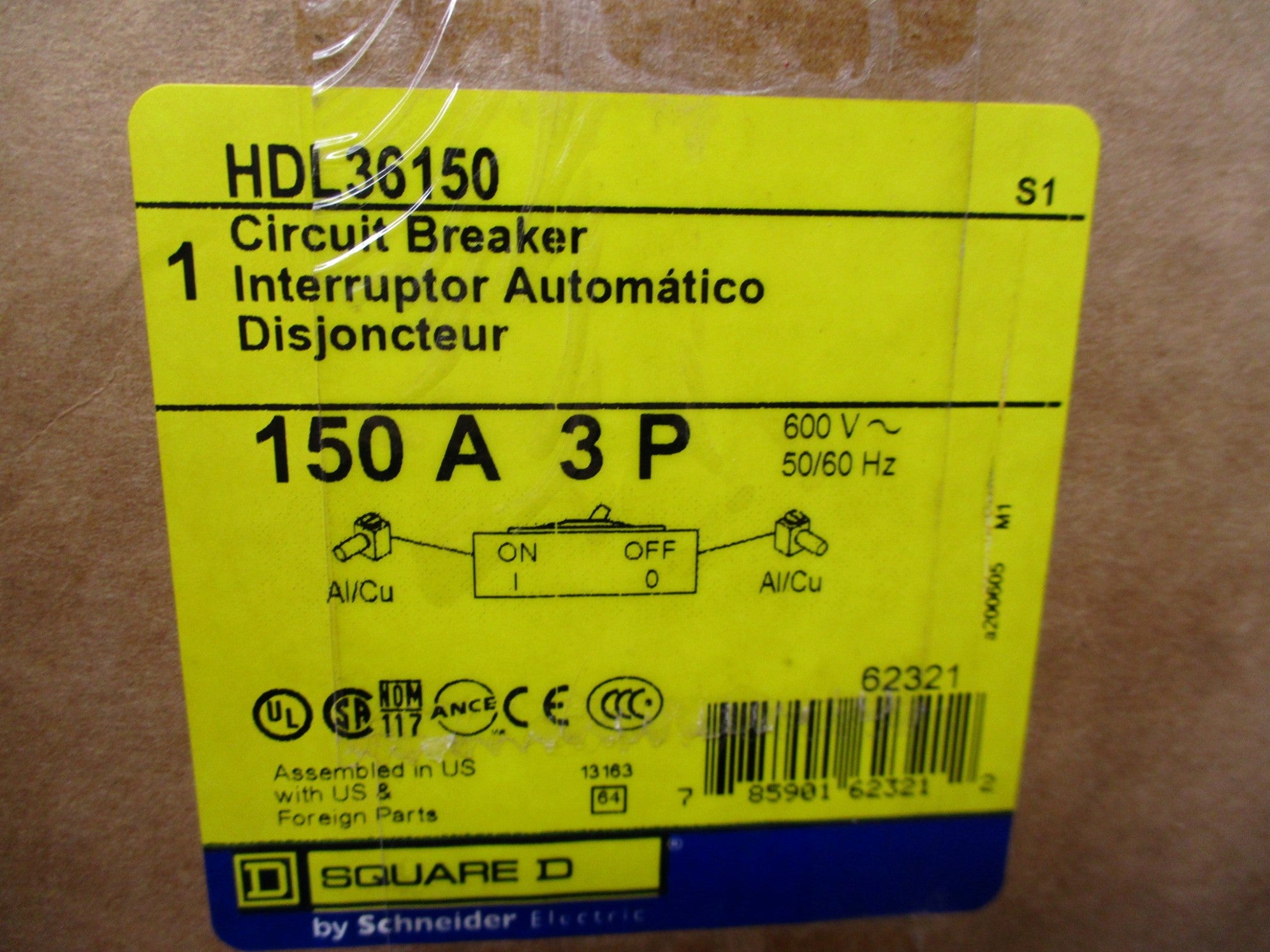 SQUARE D HDL36150 150A 600V NSMP