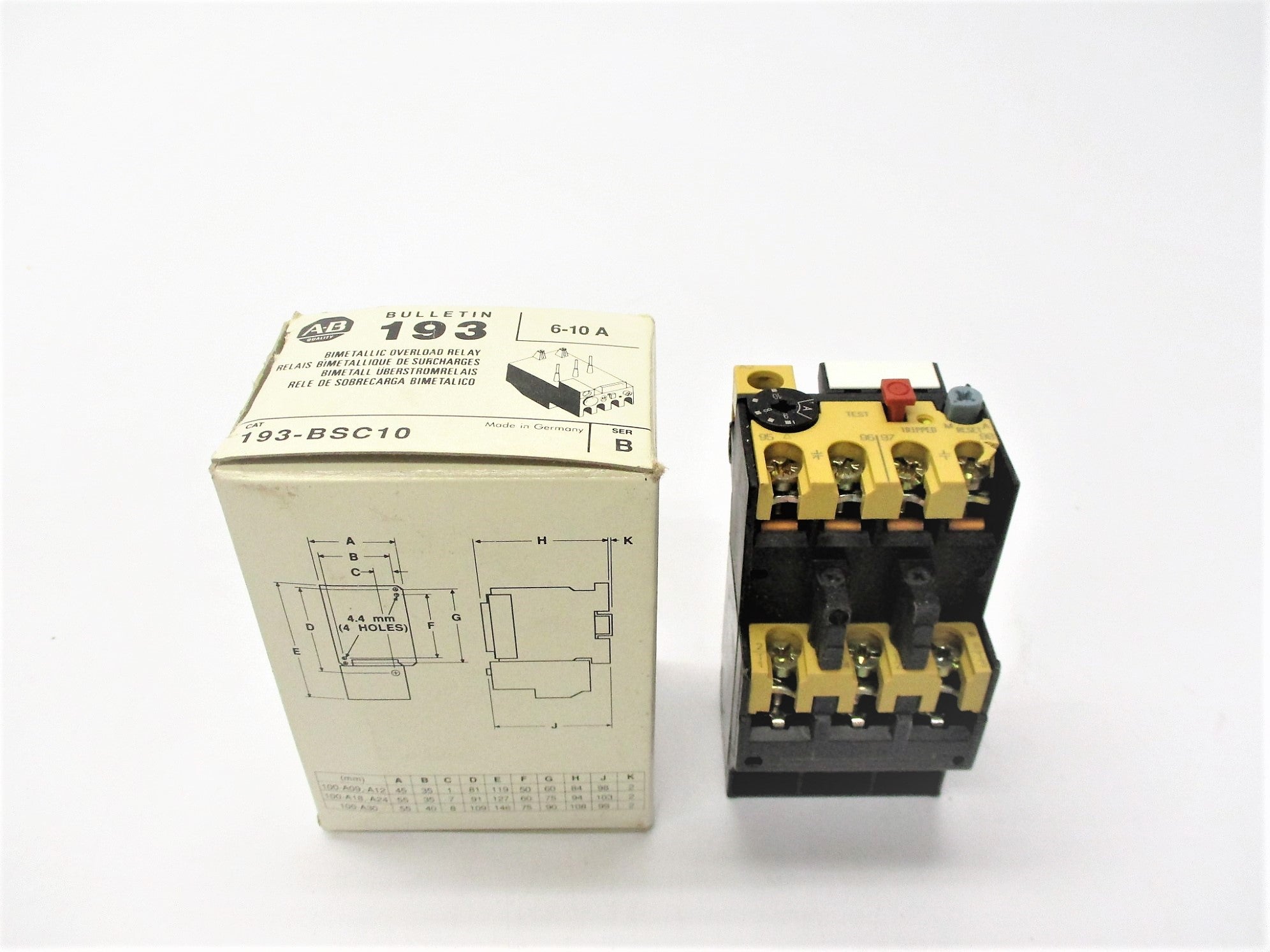 ALLEN BRADLEY 193-BSC10 SER. B 6.0-10A (AS PICTURED) NSMP