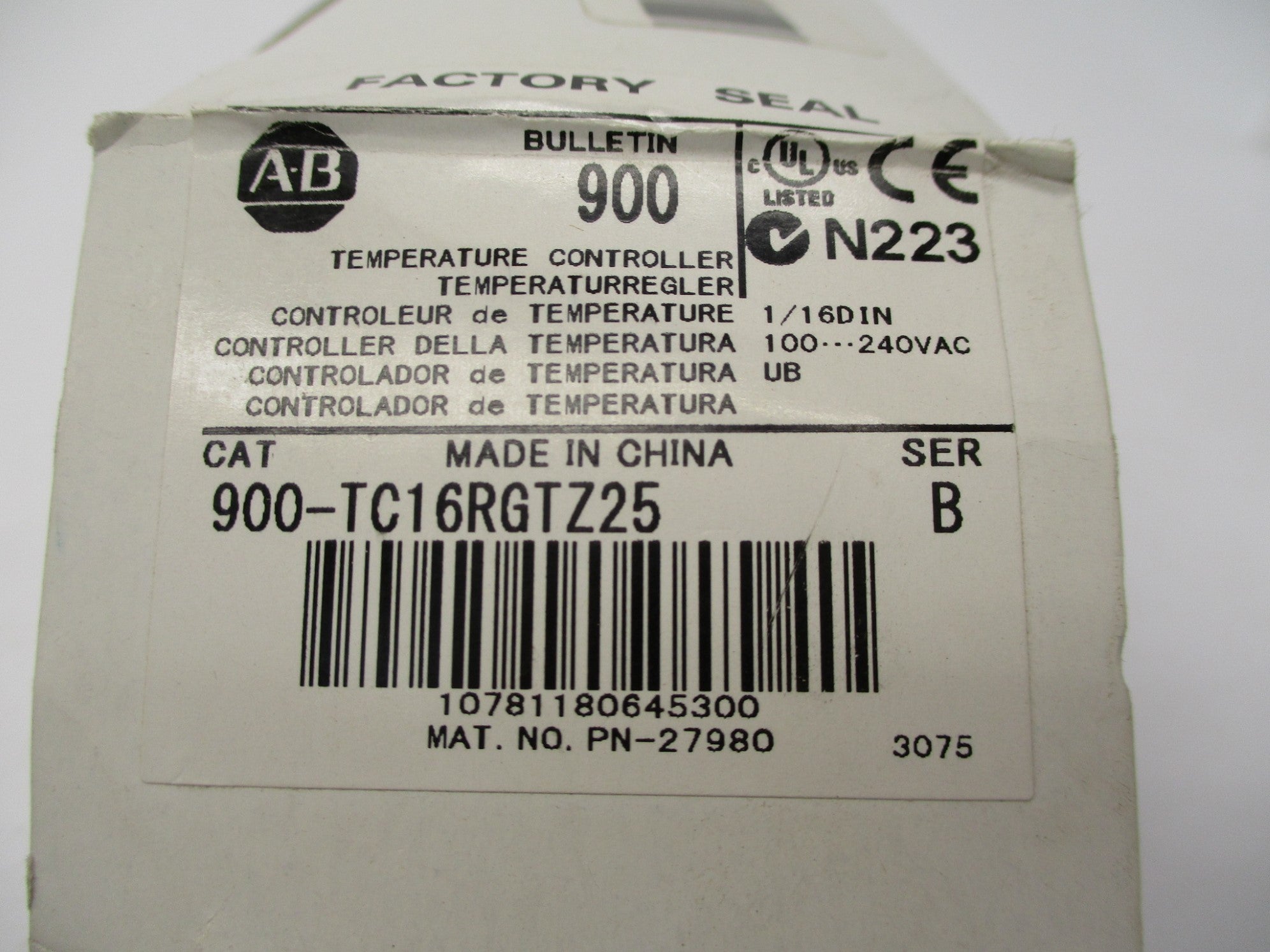 ALLEN BRADLEY 900-TC16RGTZ25 SER. B (WH) NSMP