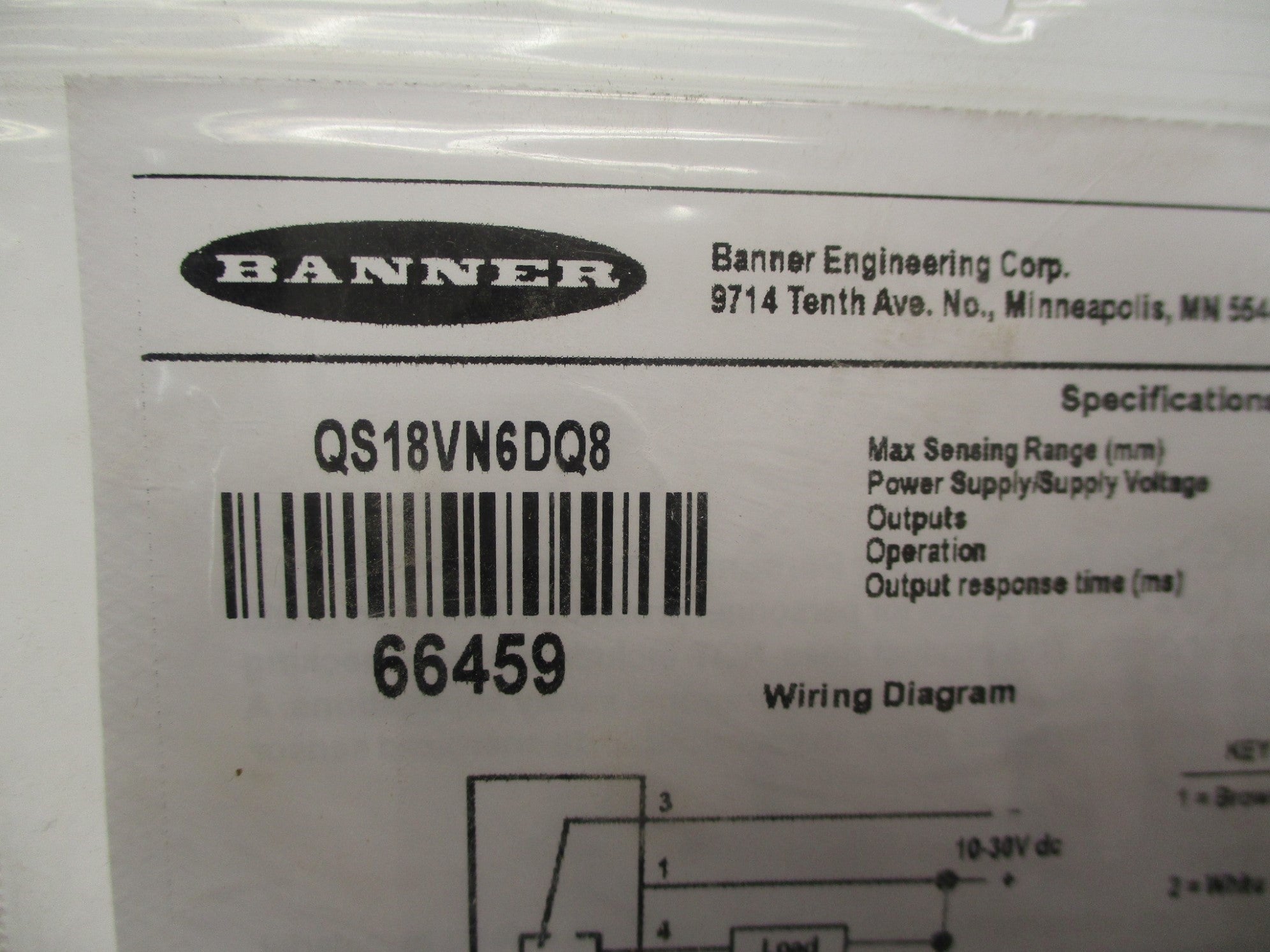 BANNER ENGINEERING QS18VN6DQ8 66459 NSMP