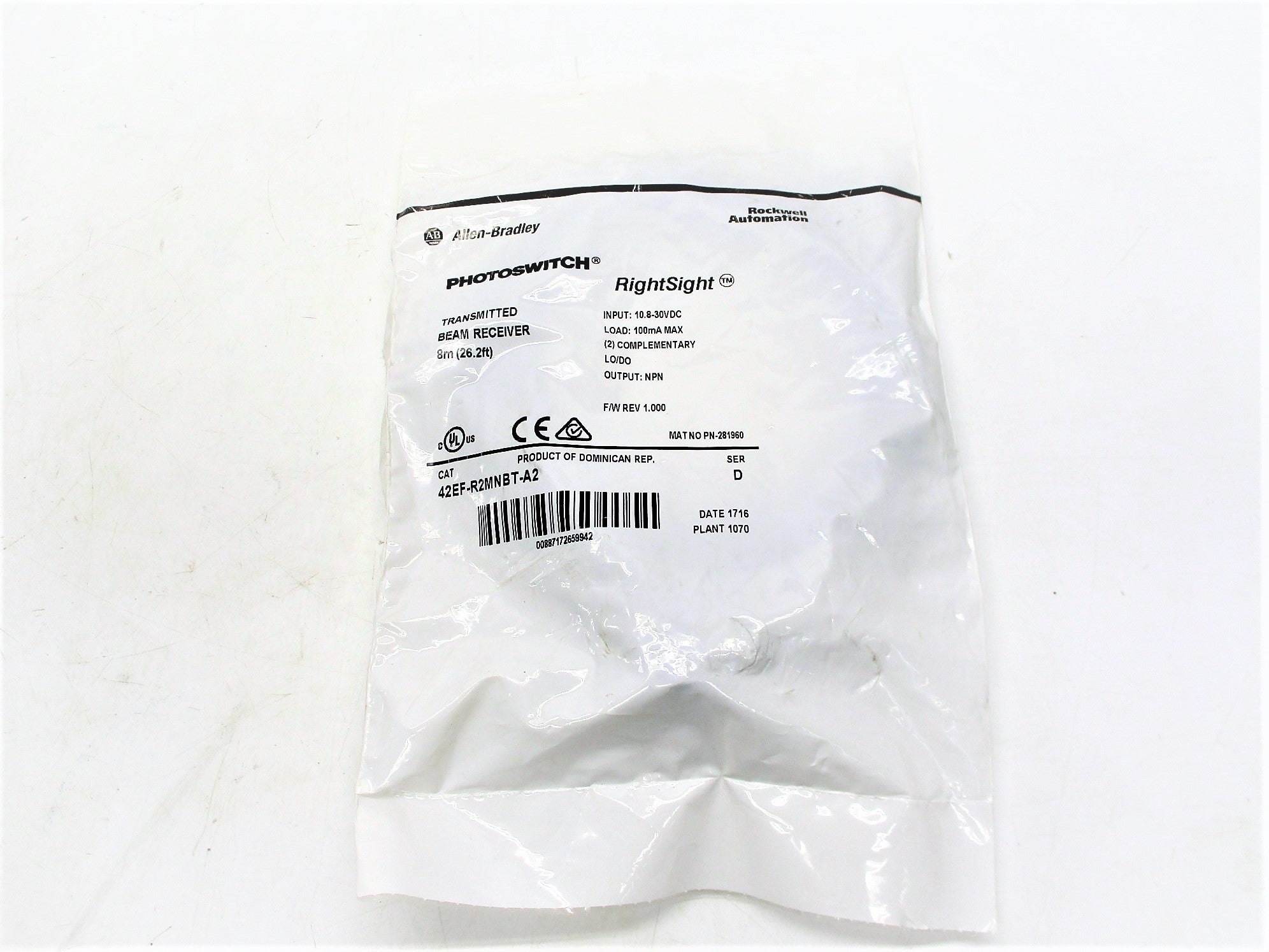 INDUSTRIAL SPARE PART 42EF-R2MNBT-A2 SER. D F/W 1.000 (WH) NSMP