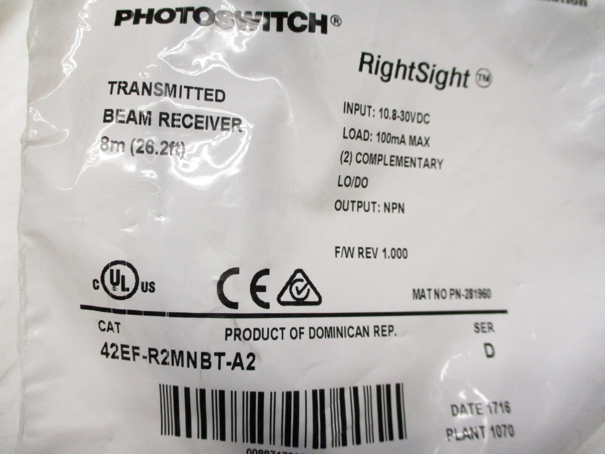 INDUSTRIAL SPARE PART 42EF-R2MNBT-A2 SER. D F/W 1.000 (WH) NSMP