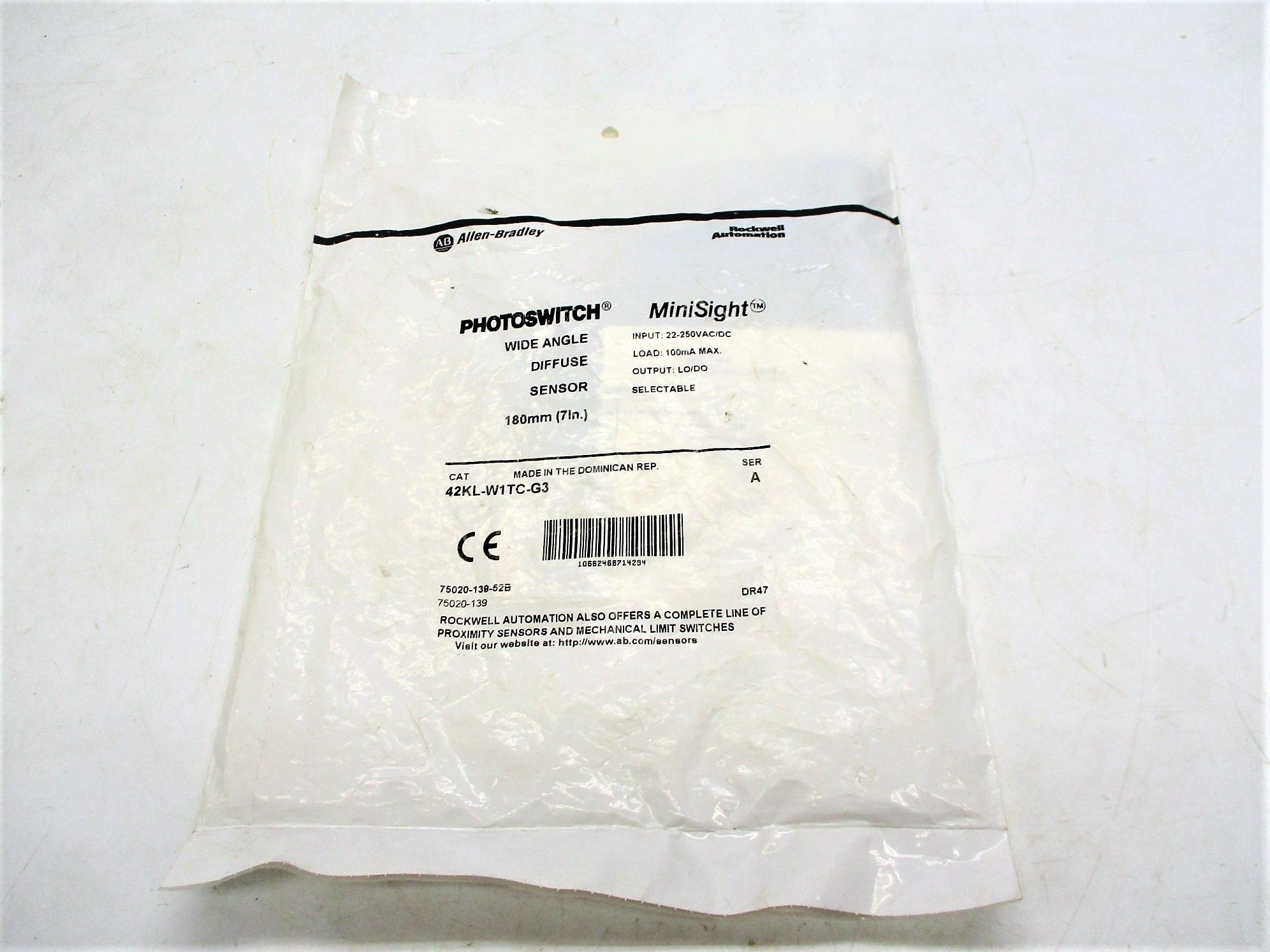 ALLEN BRADLEY 42KL-W1TC-G3 SER. A (WH) NSMP