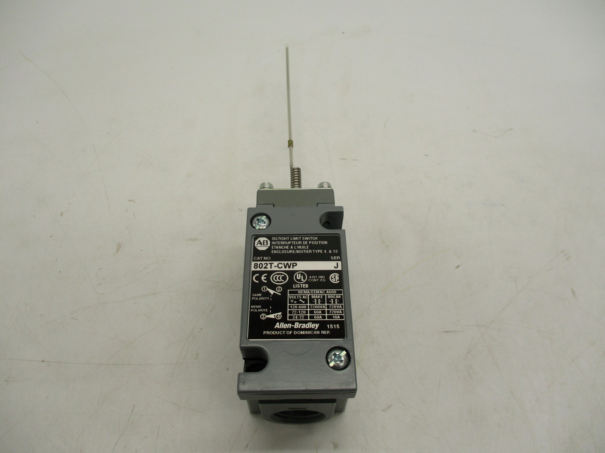 ALLEN BRADLEY 802T-CWP SER. J (WH) NSMP